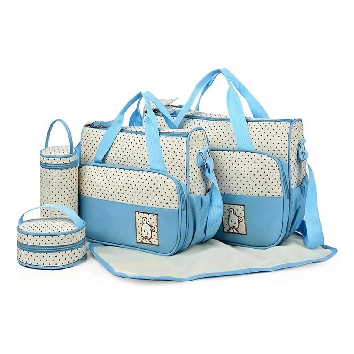GENERICO - Pañalera Bolso Materno Práctico Moda Bebe Portátil Celeste