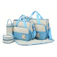 Pañalera Bolso Materno Práctico Moda Bebe Portátil Celeste
