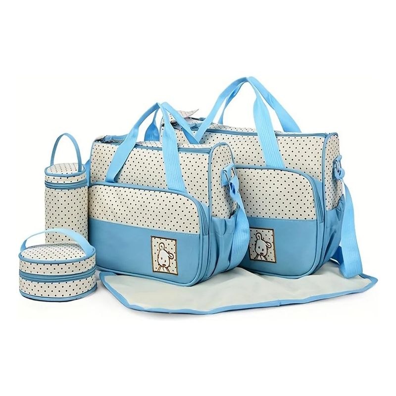GENERICO - Pañalera Bolso Materno Práctico Moda Bebe Portátil Celeste