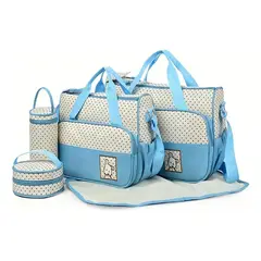 GENERICO - Pañalera Bolso Materno Práctico Moda Bebe Portátil Celeste