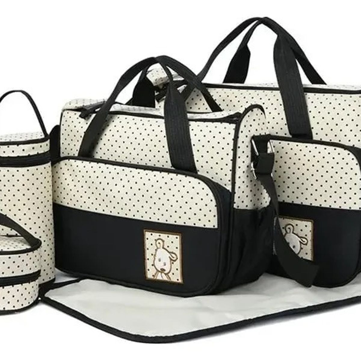 NO LOGO - Pañalera Bolso Materno Práctico Moda Bebe Portátil Negro