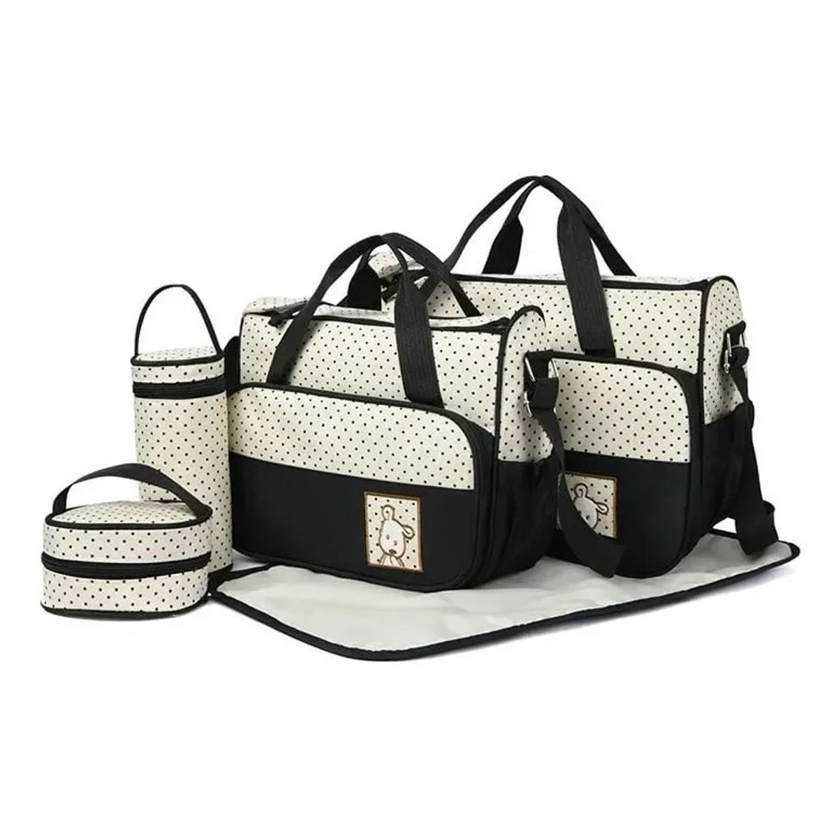 NO LOGO - Pañalera Bolso Materno Práctico Moda Bebe Portátil Negro