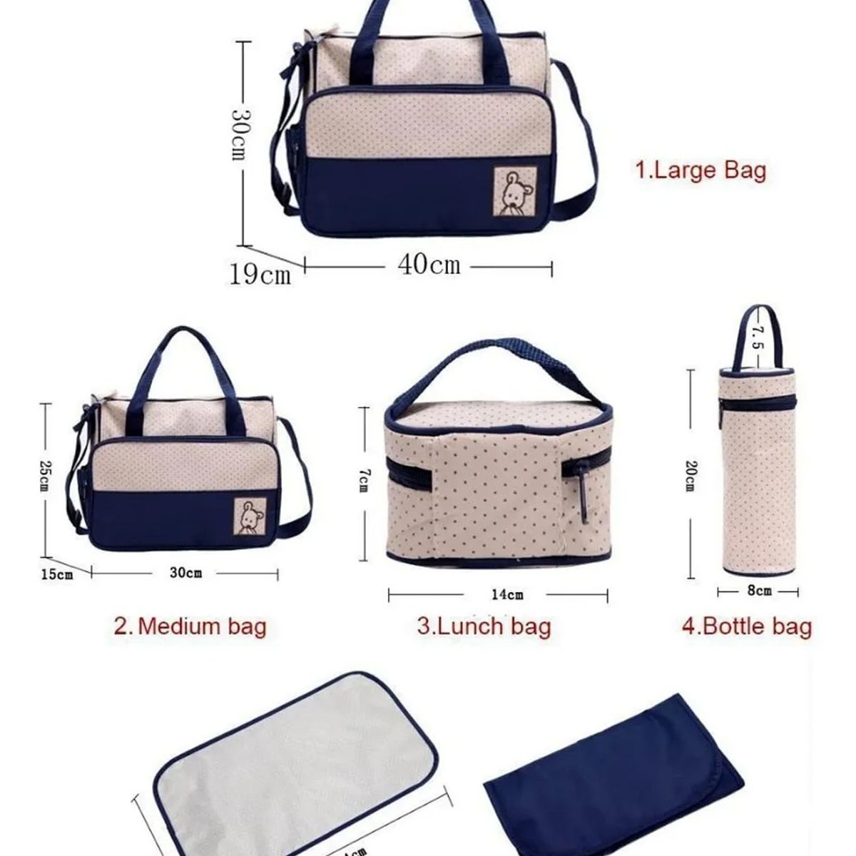 NO LOGO - Pañalera Bolso Materno Práctico Moda Bebe Portátil Negro