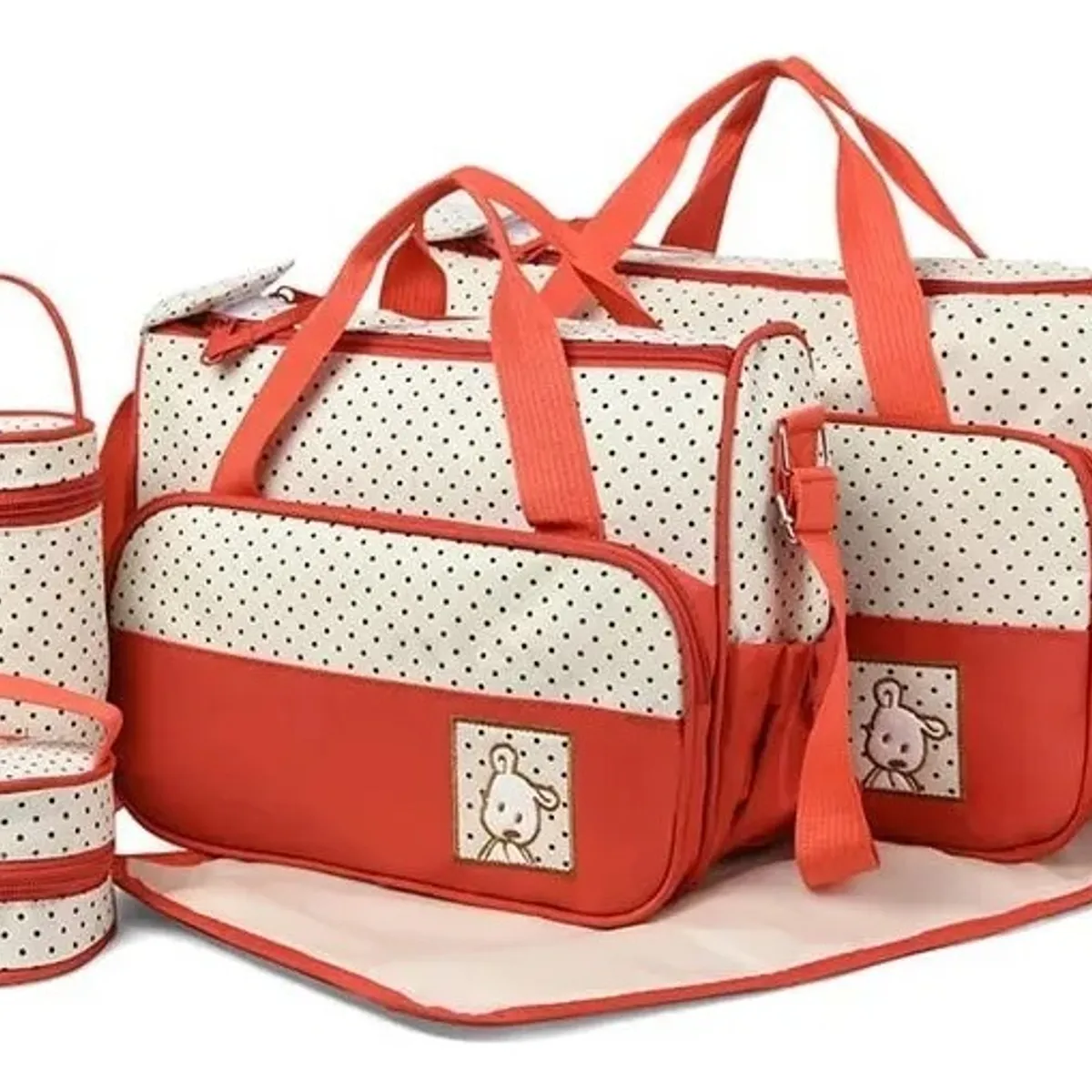 NO LOGO - Pañalera Bolso Materno Práctico Moda Bebe Portátil Rojo