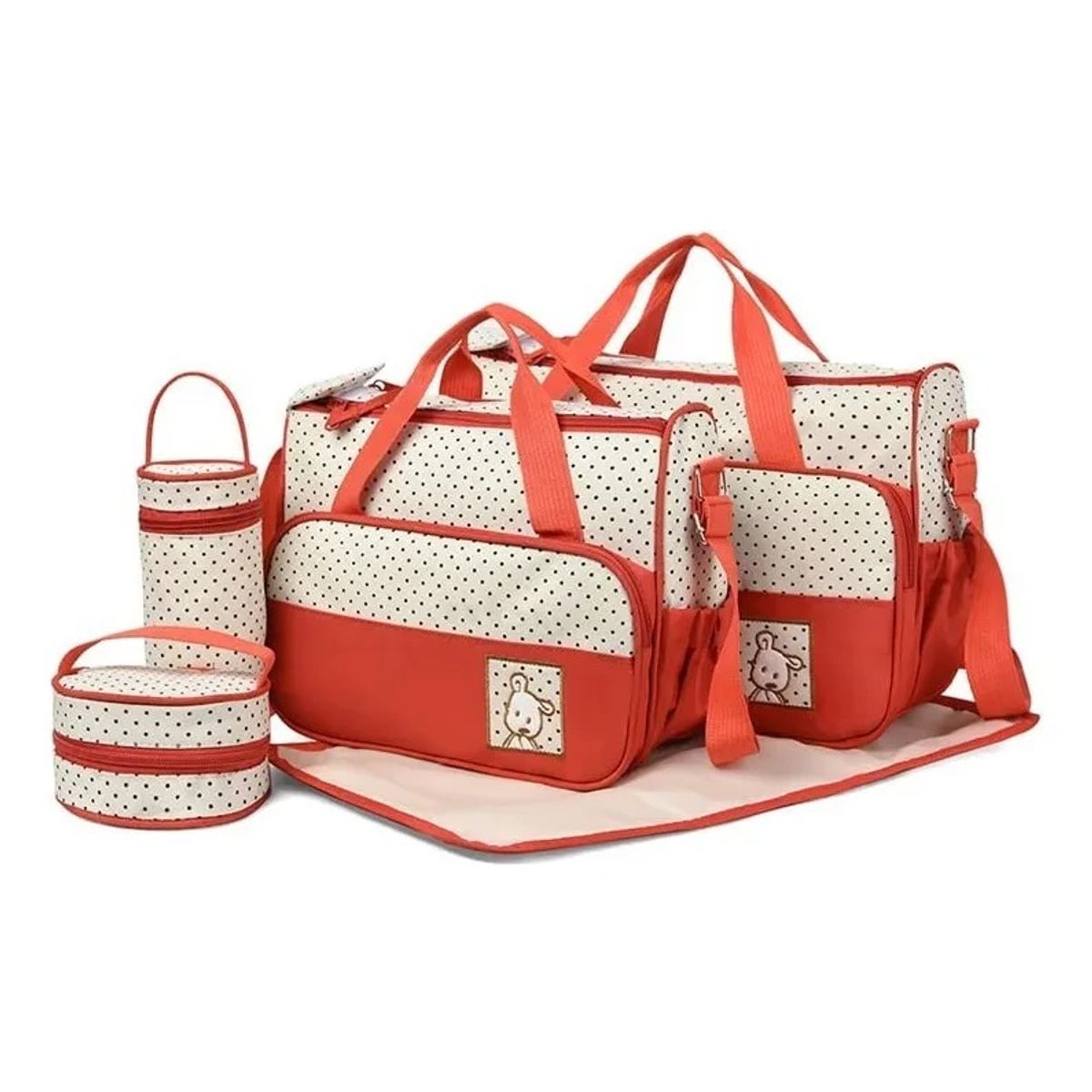 NO LOGO - Pañalera Bolso Materno Práctico Moda Bebe Portátil Rojo