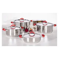 GENERICO - Set De Ollas Bateria De Cocina 8 Piezas Inoxidables Arte Andino