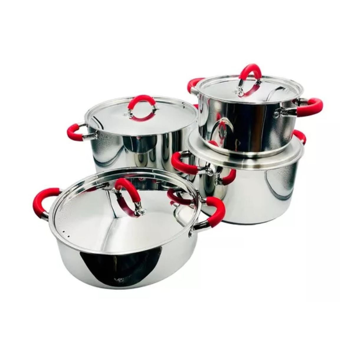 GENERICO - Set De Ollas Bateria De Cocina 8 Piezas Inoxidables Arte Andino