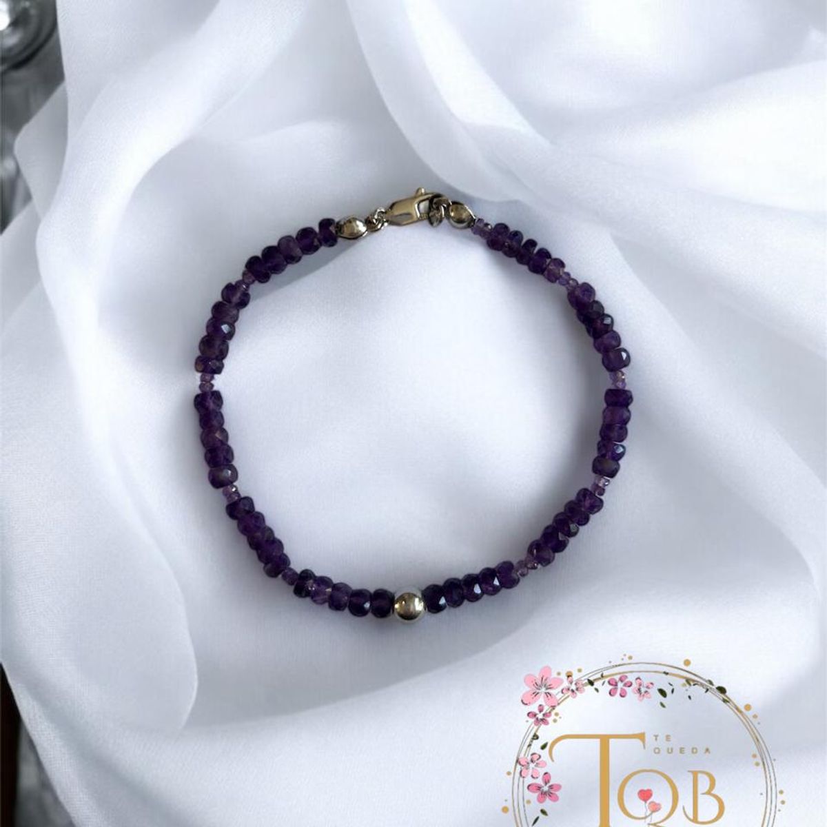 GENERICO - Pulsera amatista facetada plata 925