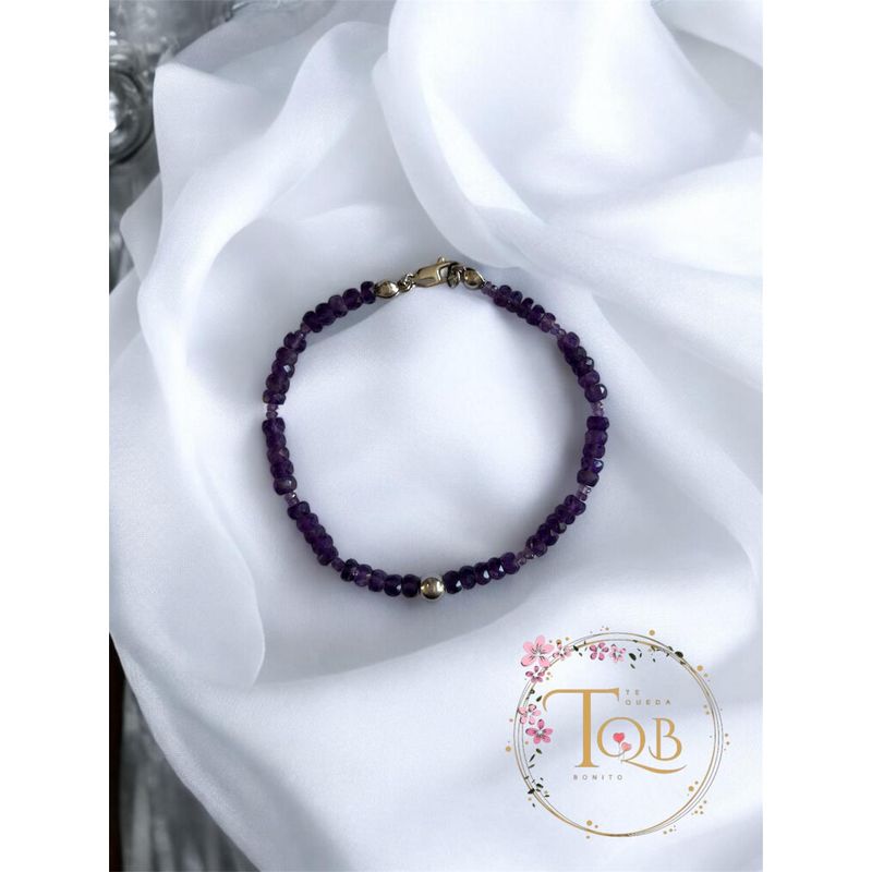 GENERICO - Pulsera amatista facetada plata 925