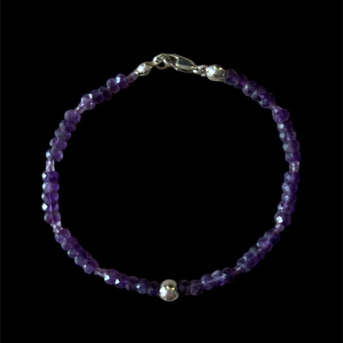 GENERICO - Pulsera amatista facetada plata 925