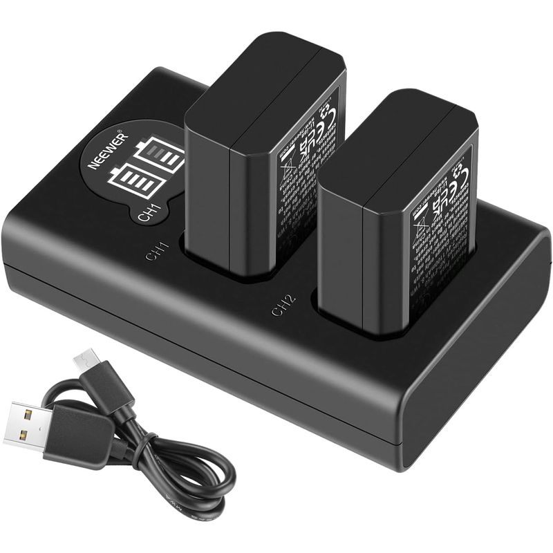 NEEWER - Kit Cargador Dual y Baterías Neewer NP-FW50 1100mAh Sony