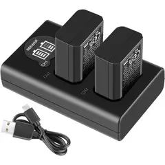 NEEWER - Kit Cargador Dual y Baterías NP-FW50 1100mAh Sony