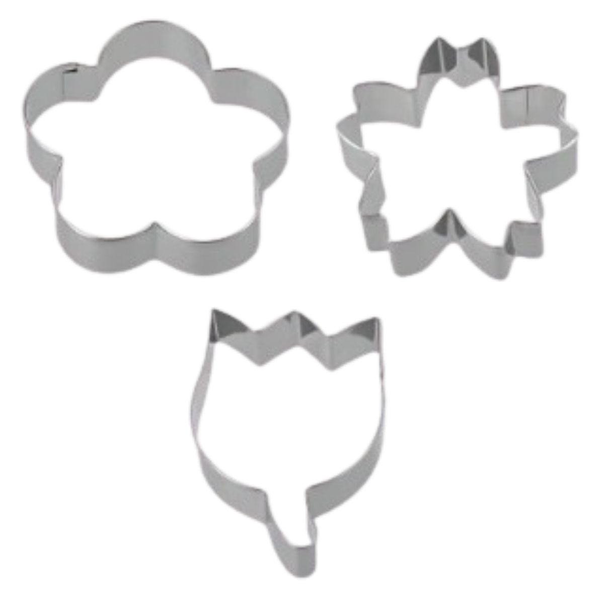 GENERICO - Cortador Galletas Flores 3 Diseños