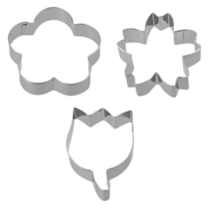 GENERICO - Cortador Galletas Flores 3 Diseños