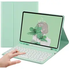 PUREPOWER - Funda con teclado en español y Mouse para iPad Pro 11-Verde