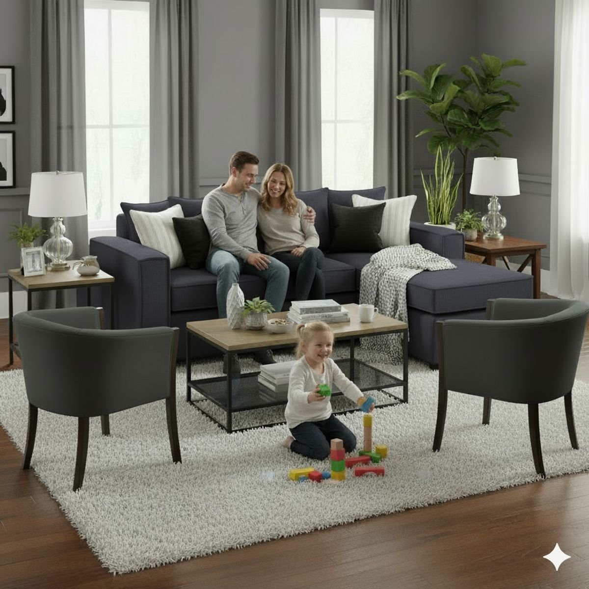 SITIAL HOME - Living 311 Havana Marengo Seccional resortes f comfort + 2 Sitiales