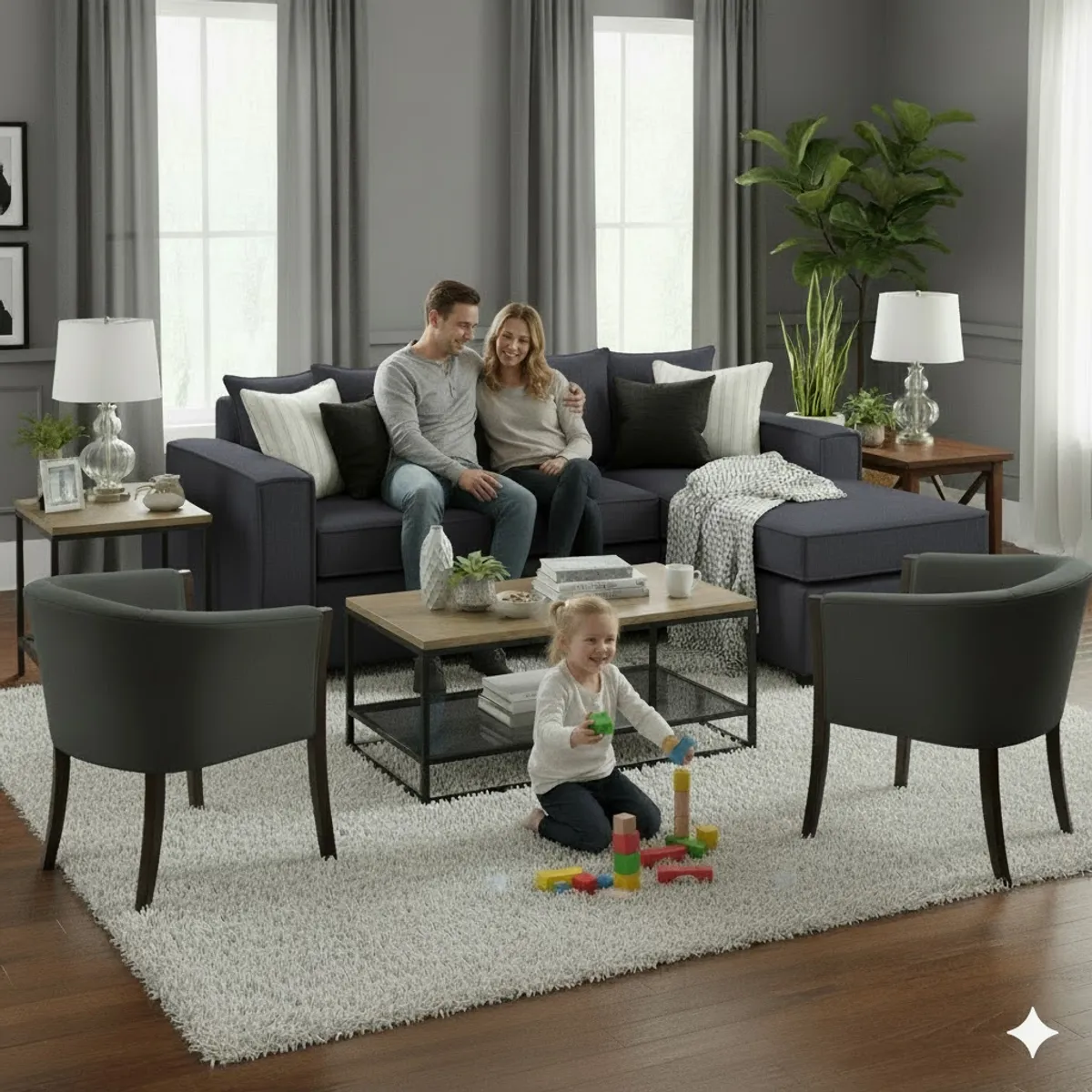 SITIAL HOME - Living 311 Havana Marengo Seccional resortes f comfort + 2 Sitiales