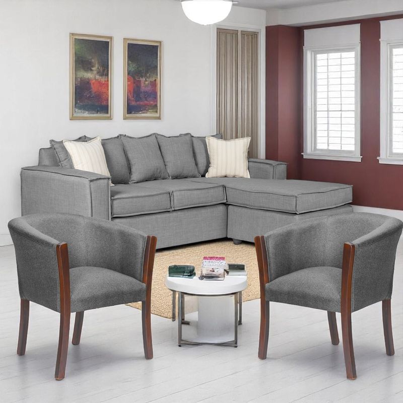 SITIAL HOME - LIVING 311 HAVANNA GRIS CLARO SECCIONAL Y PAR DE SITIALES