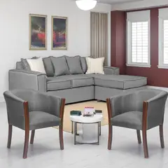 SITIAL HOME - LIVING 311 HAVANNA GRIS CLARO SECCIONAL Y PAR DE SITIALES