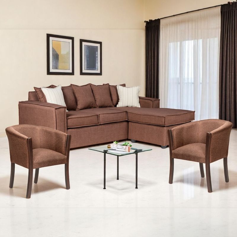 SITIAL HOME - LIVING 311 HAVANNA CAFE SECCIONAL RESORTES + 2 SITIALES