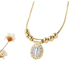 GENERICO - Collar San Benito para mujer y enchape oro