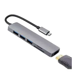 GENERICO - Adaptador Usb Hub Hdmi Tipo C 3 X Usb 30 6en1