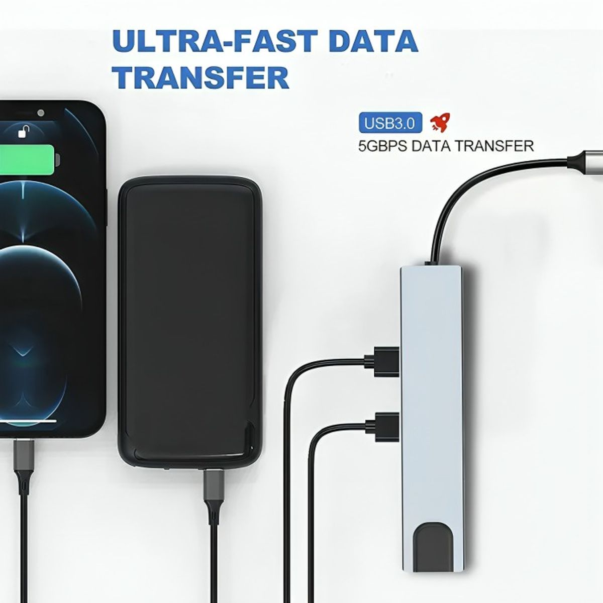 GENERICO - Adaptador Multipuerto Hub tipo C 8 en 1