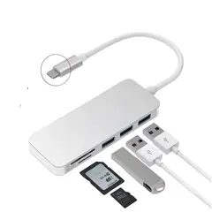 GENERICO - Adaptador Type C Tipo C 3 X Usb 30 Tf Micro Sd 5en1