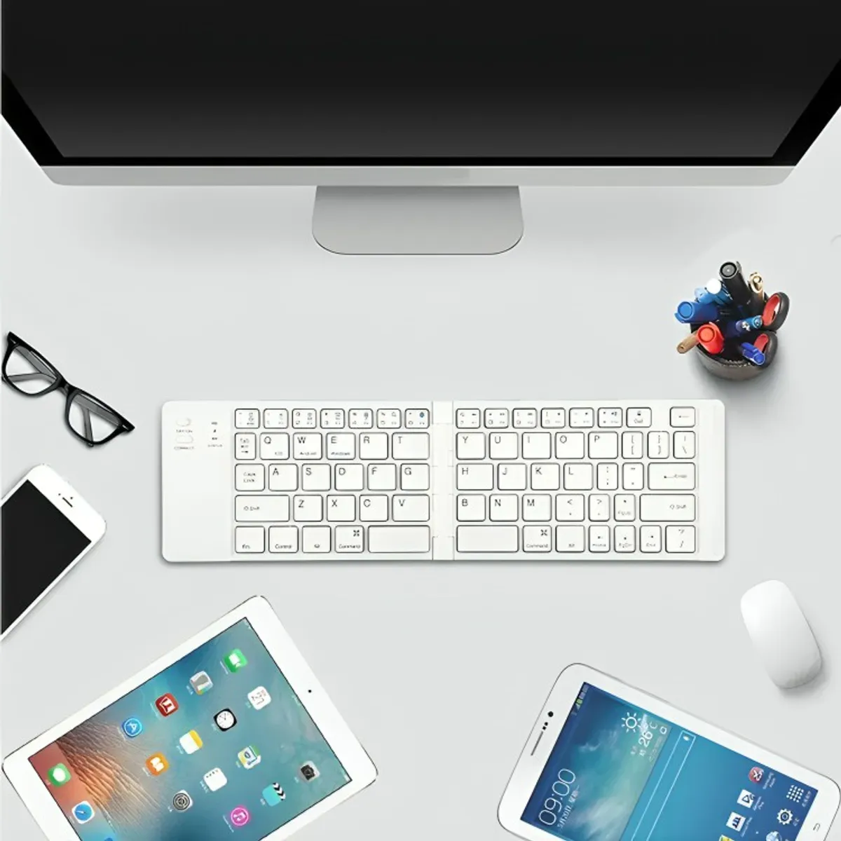 GENERICO - Mini Teclado Inalambrico Plegable Portatil Bluetooth