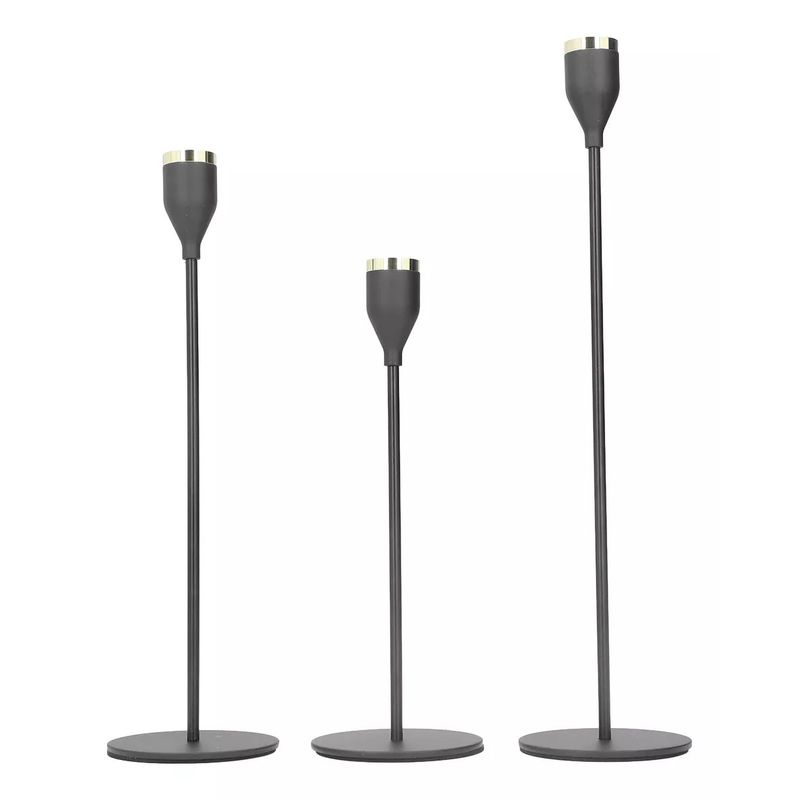 GENERICO - Pack 3 Porta Vela Candelabro Set 3 Candelabros Elegantes