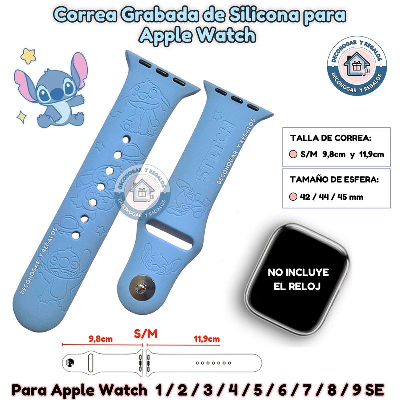 GENERICO - Correa Grabada 3D Para Apple Watch Stich 42-44-45MM SM