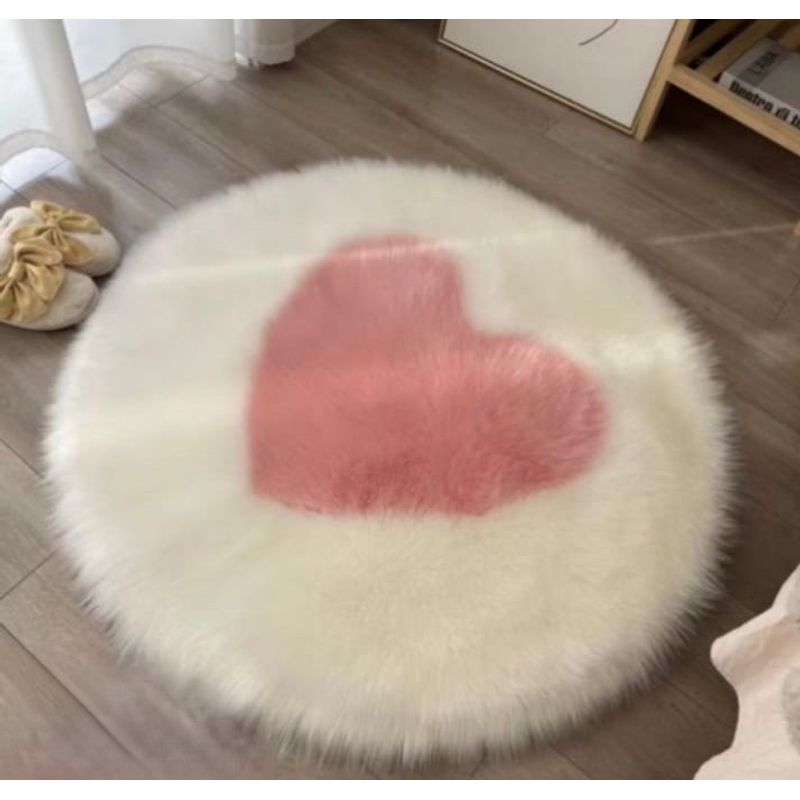 GENERICO - ALFOMBRA DE FELPA SUAVE PELUDA CÁLIDA  DISEÑO CORAZON