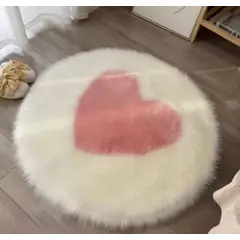 GENERICO - ALFOMBRA DE FELPA SUAVE PELUDA CÁLIDA DISEÑO CORAZON