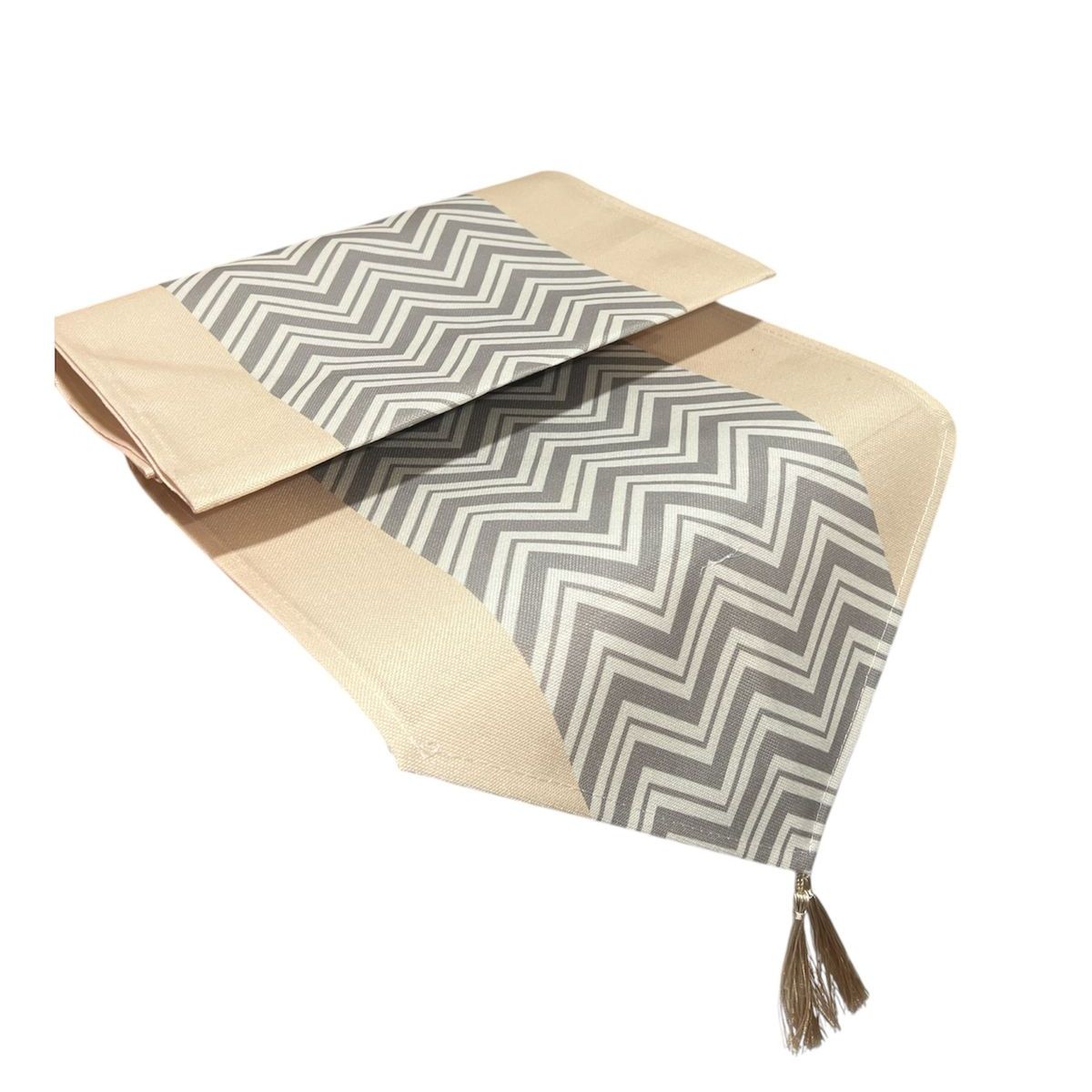 OEM - Mantel Camino De Mesa Tela Beige Diseño 180x38cm