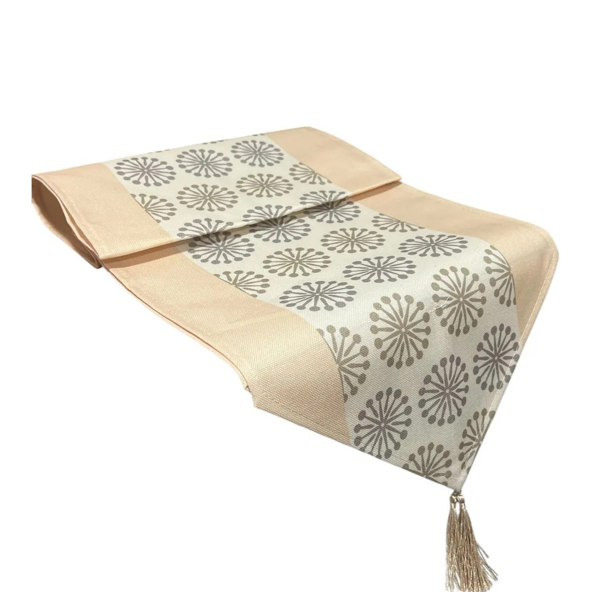 OEM - Mantel Camino De Mesa Tela Beige Diseño 180x38cm