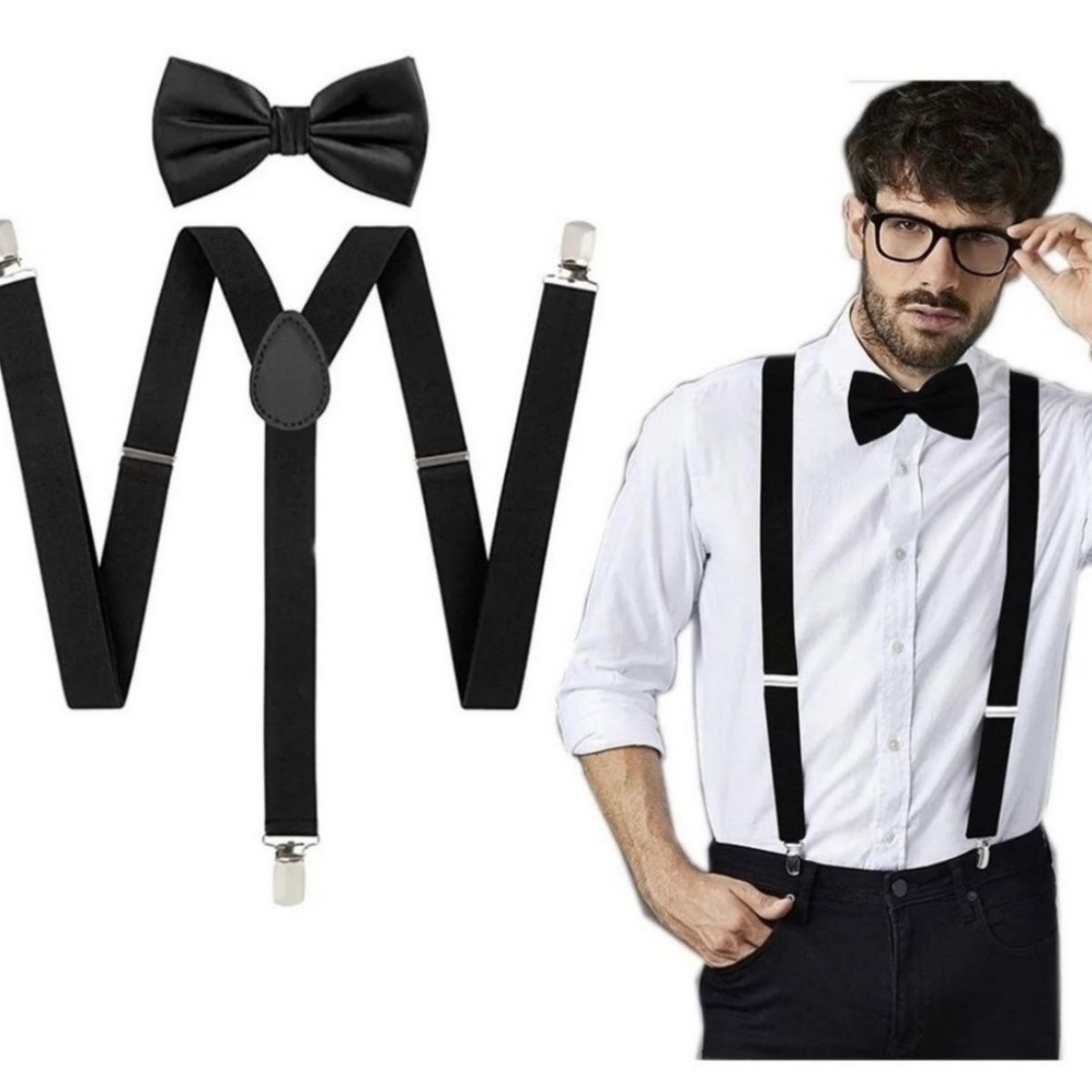 XPRESS RECHARGE - Set Suspensores tirantes  + humita corbatin para adultos