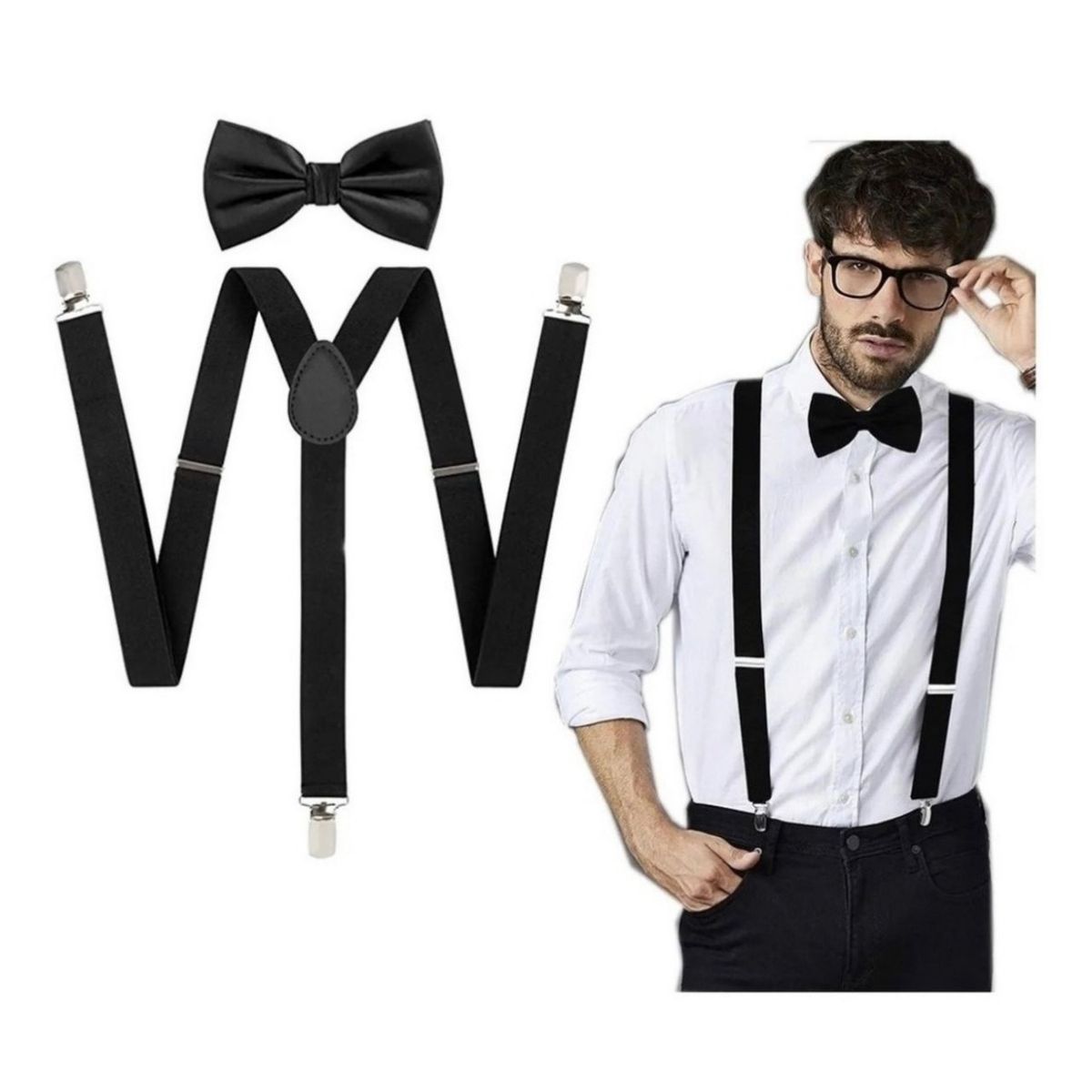 XPRESS RECHARGE - Set Suspensores tirantes  + humita corbatin para adultos