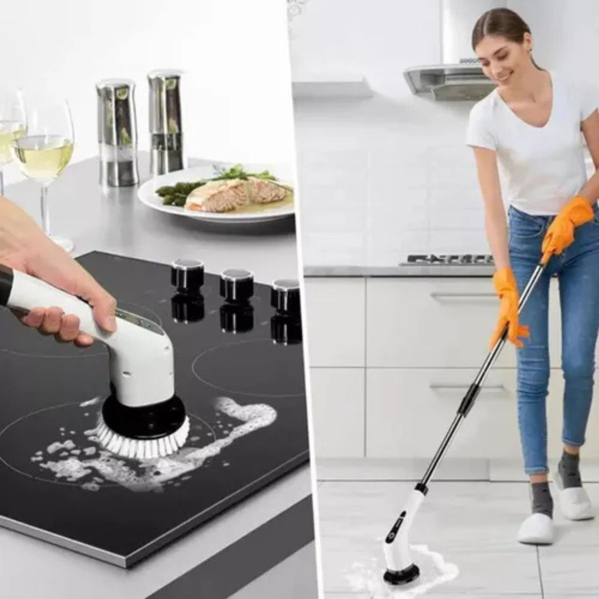 MOVI - Cepillo Limpieza Eléctrico para Hogar Baño Cocina 9 en 1