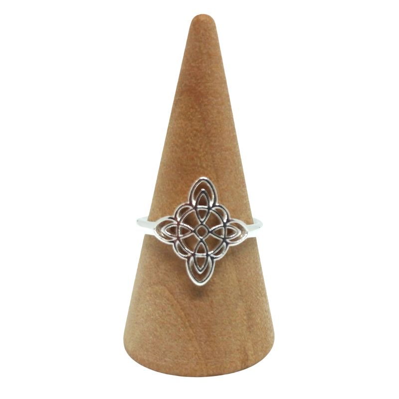 GENERICO - Anillo Nudo de Bruja Plata Ajustable Encanto Wicca