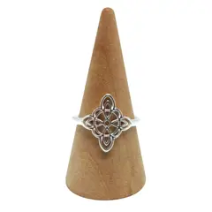 GENERICO - Anillo Nudo de Bruja Plata Ajustable Encanto Wicca