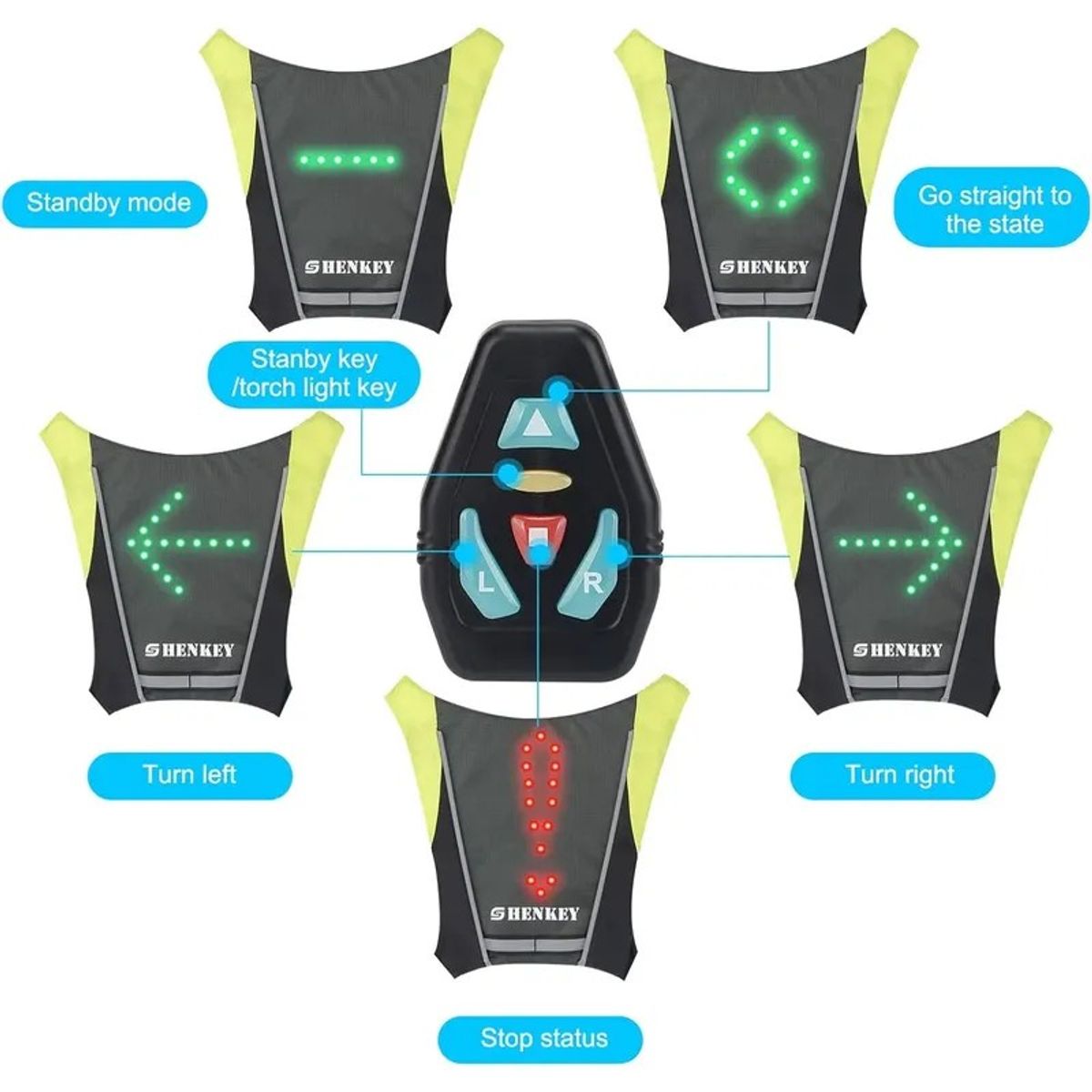 MOVI - Chaleco Señalizador LED para Bicicleta Scooter