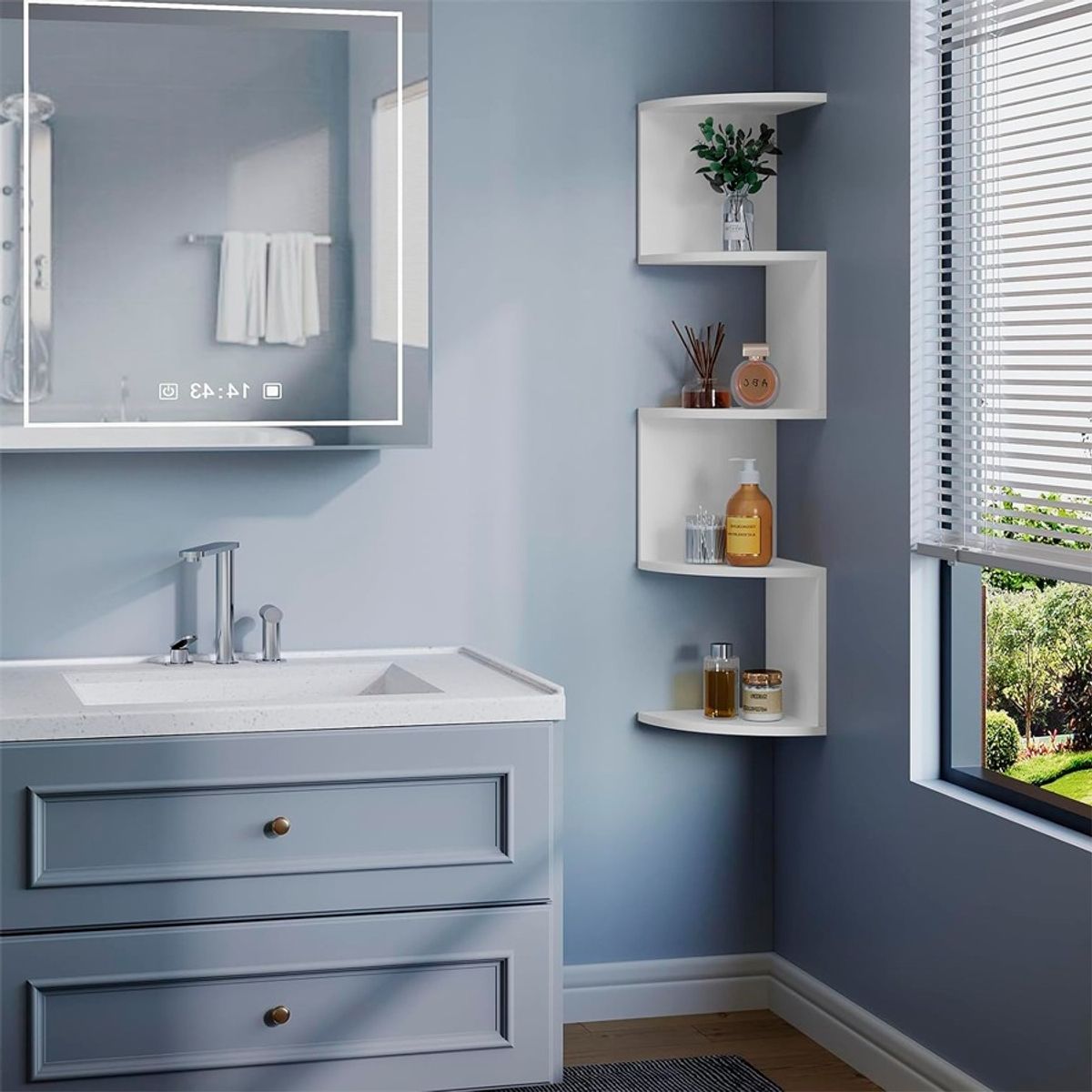 GENERICO - Estante Esquinero Flotante Pared 4 Niveles