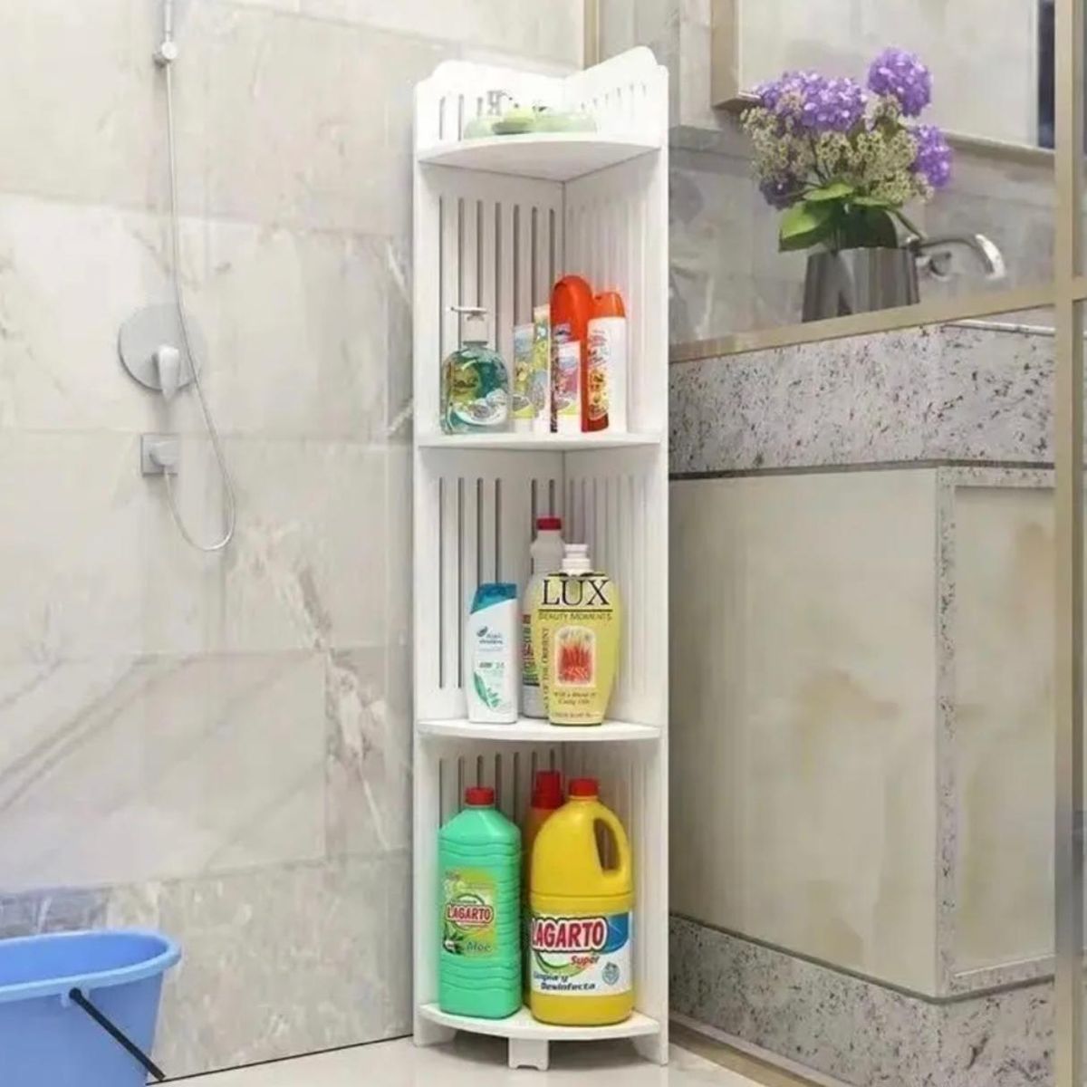 GENERICO - Estante Esquinero De Baño Organizador Esquinero De 4 Niveles