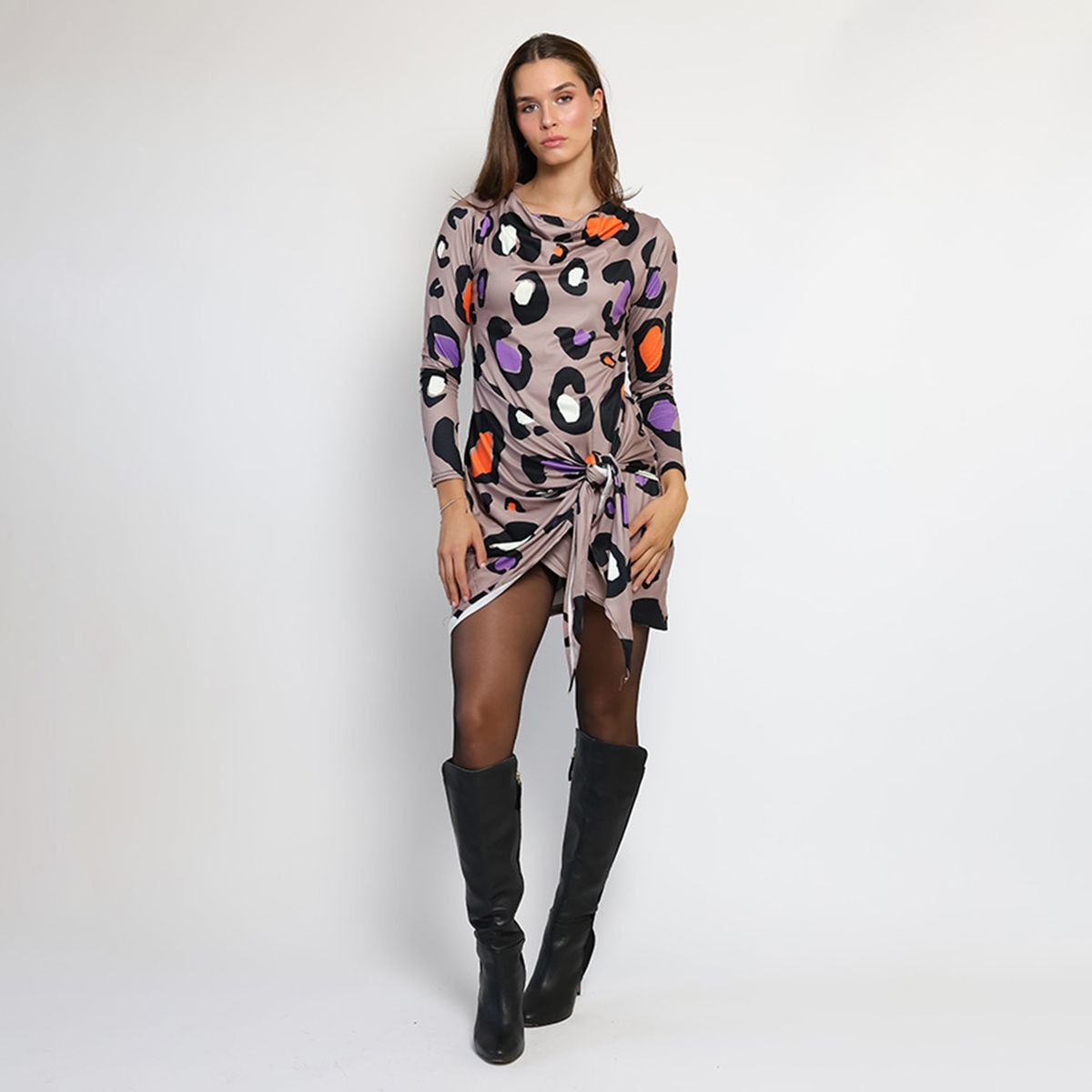 NATALIA SEGUEL - Vestido Jose Beige Lunares Natalia Seguel