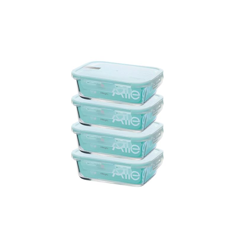 ALLEGRA - Set 4 hermeticos vidrio rectangular 750ml Allegra