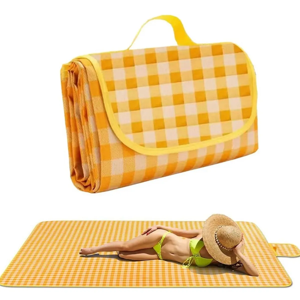 GENERICO - Manta Amarillo Impermeable Para Picnic Camping