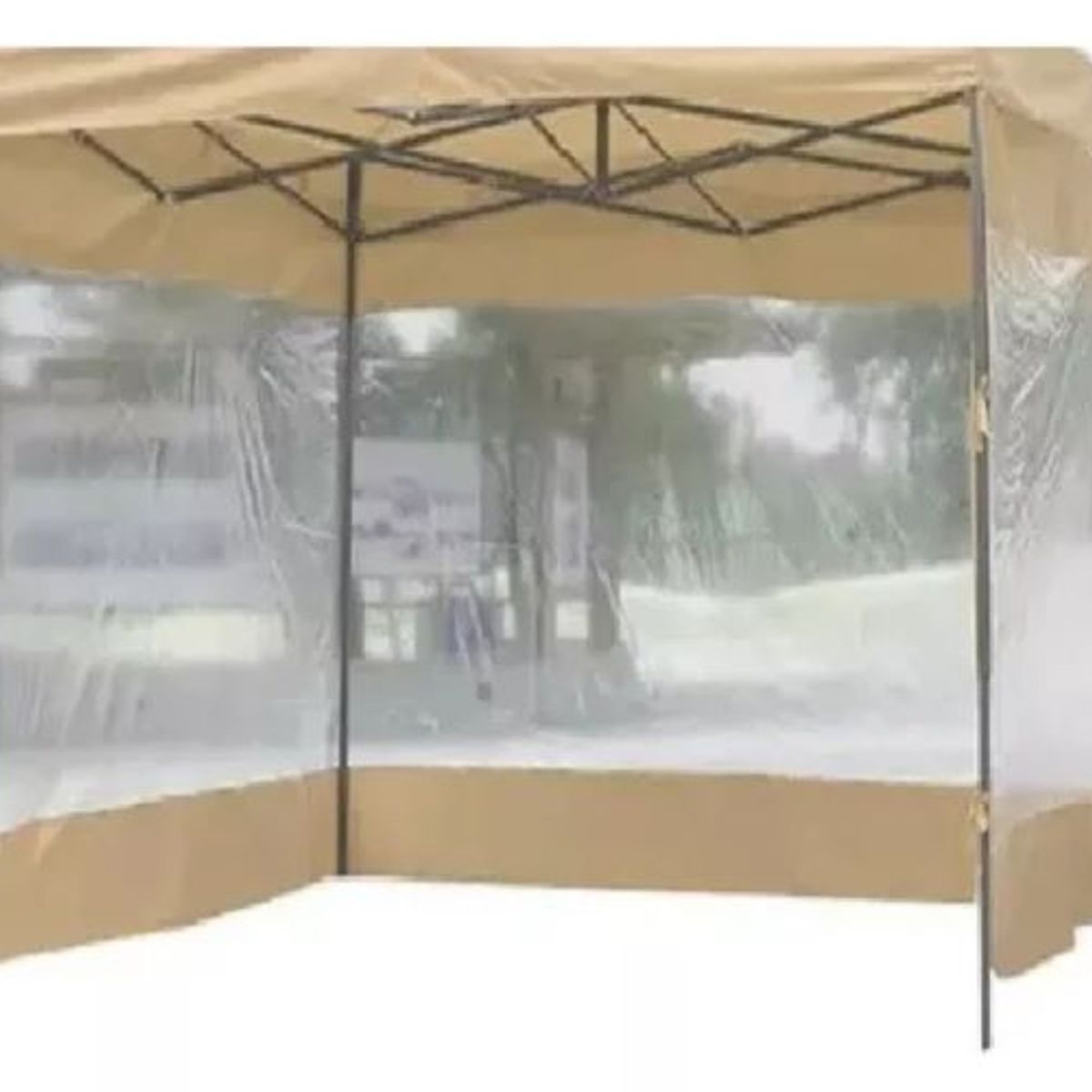 GENERICO - Toldo Completo Paredes y Carpa Transparente 3x3 Beige