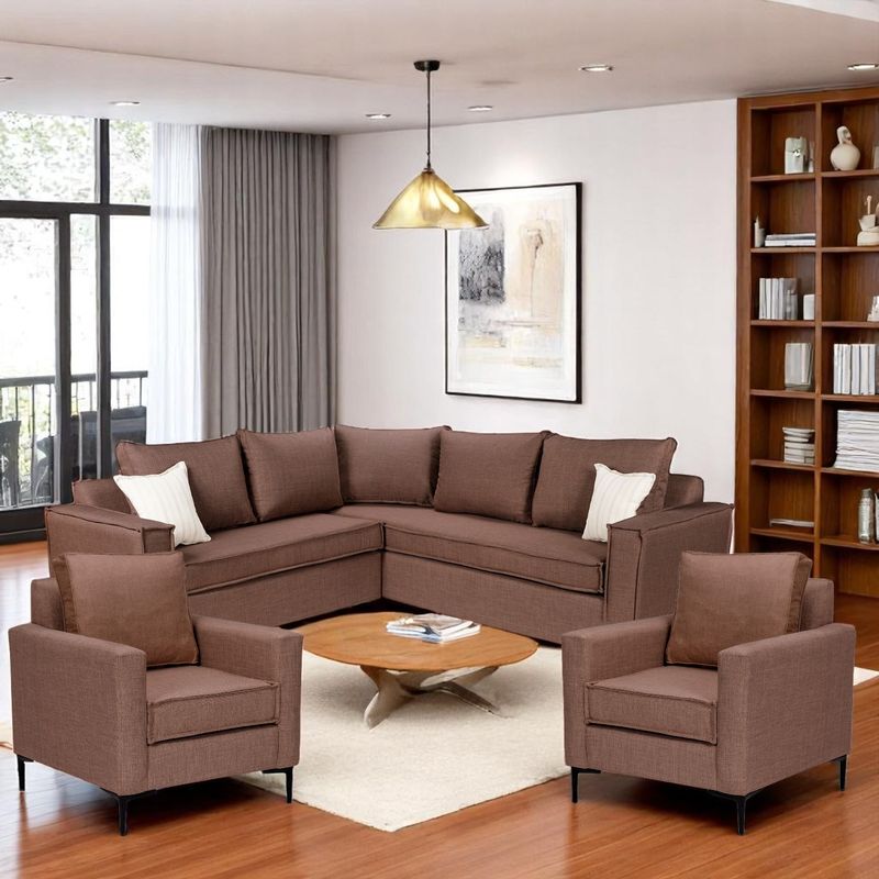 SITIAL HOME - LIVING 311 MATILDA CAFE SECCIONAL Y DOS POLTRONAS RESORTES