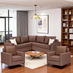 SITIAL HOME - LIVING 311 MATILDA CAFE SECCIONAL Y DOS POLTRONAS RESORTES