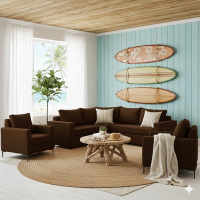 Imagen 2 del producto Living 311 Matilda Cafe Seccional 6 cuerpos + 2 poltronas con resortes